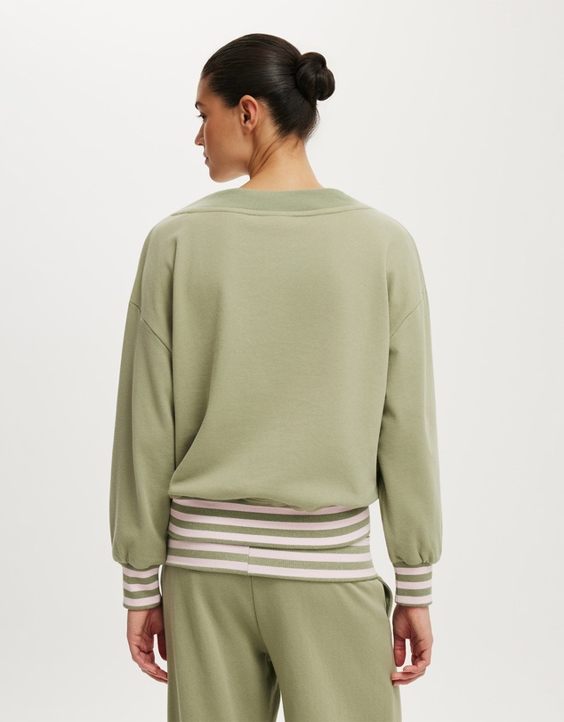 Cotton On - V Neck Fleece Sweatshirt