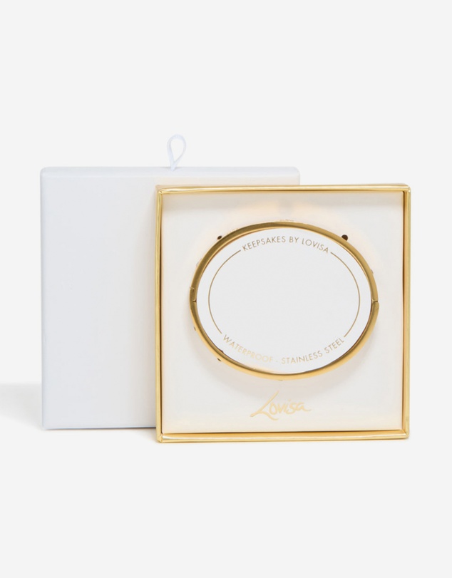 Lovisa - Waterproof Gold Plated Stainless Steel Cubic Zirconia Flower Bangle