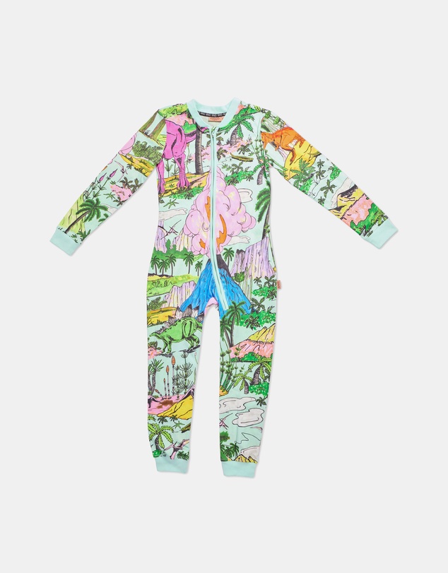 Kip&Co - Jurassic Kids Organic Cotton Pyjama Onesie - Kids-Teens
