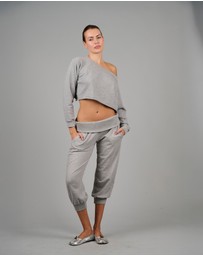 Love and Nostalgia - ‘Weekender’ Capri Track Pant - Grey Marl