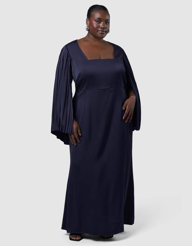 Pink Dusk by Curve Project - Sultry Satin Cape Dress