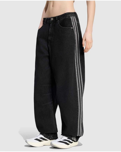 adidas Originals - High Rise Barrel Leg Denim Pants