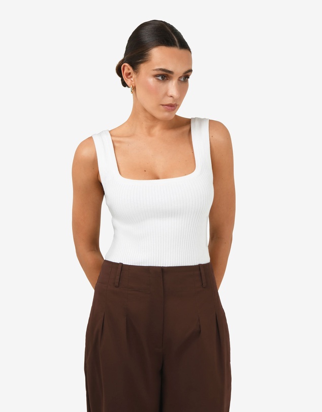 Forcast - Ella Square Neck Rib Knit