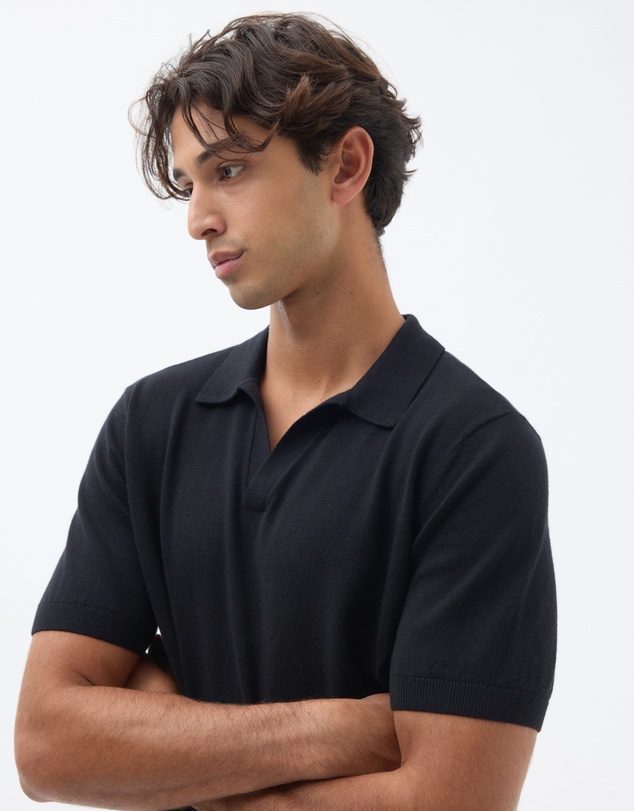 AERE - Cotton Cashmere Blend Relaxed Polo