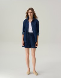 IDA+S - Daphne Dark Denim Button Down Top