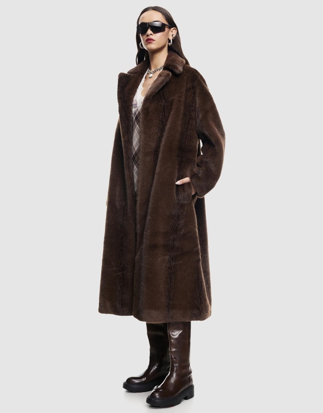 Lioness - Moss Faux Fur Coat