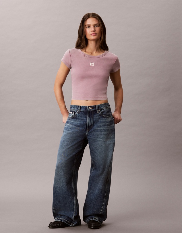 Calvin Klein Jeans - Woven Monologo Rib Crewneck Tee