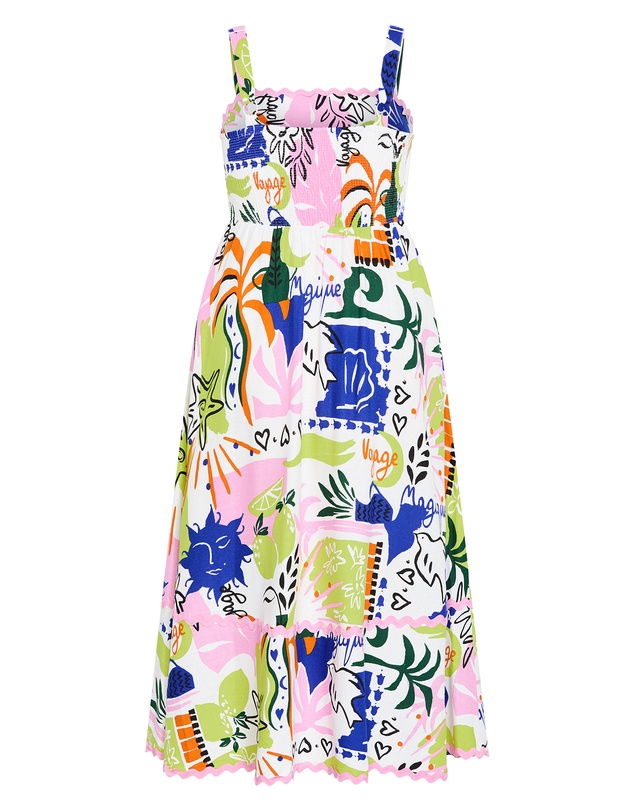 City Chic - Plus size Shani Print Maxi Dress - pink