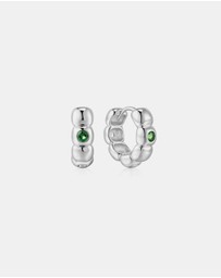 Ania Haie - Ania Haie Silver Reversible Puffy Huggie Hoop Earrings