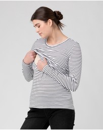 Ripe Maternity - Stripe Layered Nursing Top
