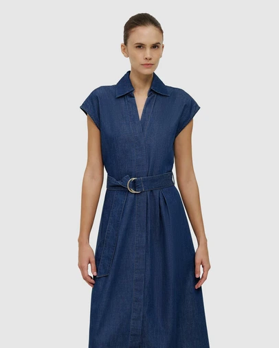 Trenery - Soft Denim Belted Shirt Dress