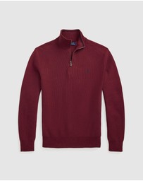 Polo Ralph Lauren - Mesh-Knit Cotton Quarter-Zip Sweater