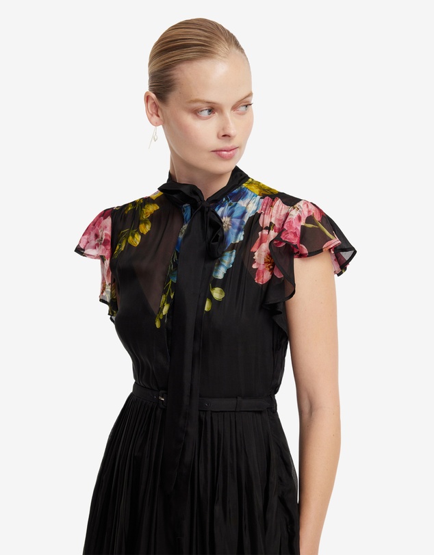 LEO LIN - Grace Flutter Sleeve Midi Dress
