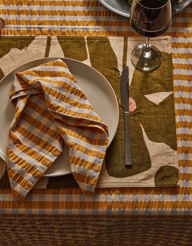 Mosey Me - Mango Seersucker Napkin Set