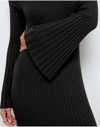 AERE - Indi Accordian Pleated Organic Knit Dress