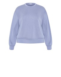 City Chic - Plus size Mae Crew Neck Sweatshirt - dusty blue