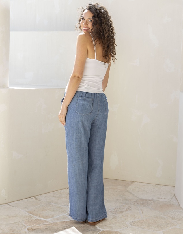 Angel Maternity - Wide Leg Maternity Soft Tencel Jean