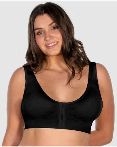 B Free Intimate Apparel - Bamboo Padded Front Closure Wire Free Bra (B-C-D-DD) Cup