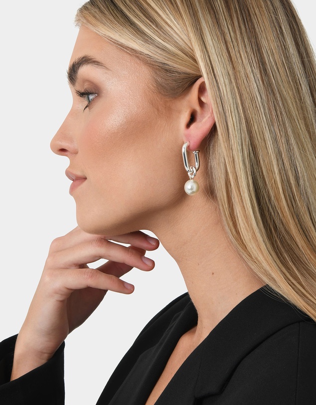 Forcast - Hazel 16k Sterling Silver Plated 2 Way Earrings