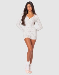 EDIKTED - Mindy Printed Pointelle Romper