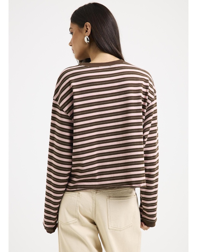 Subtitled - Long Sleeve Stripe Top