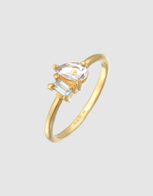 Elli Jewelry - Topaz Ring in Gold-Plated 925 Silver