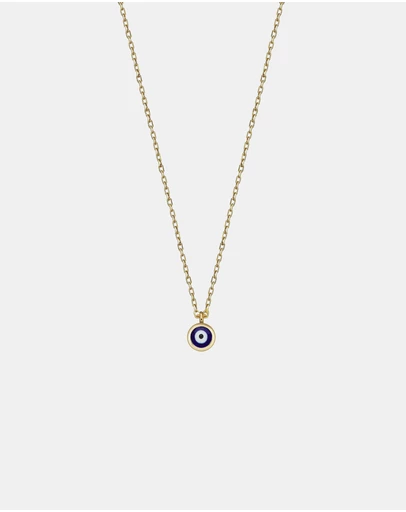 Zoe Olivia - 9K Gold Evil Eye Necklace