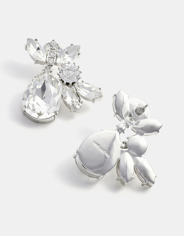Self Portrait - Multi Crystal Cluster Earrings