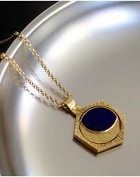 Ottoman Hands - Lapis Moon Rotating Pendant Necklace