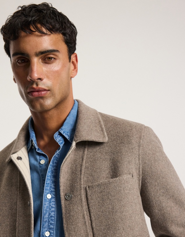 Calibre - Double Faced Wool Shirt Jacket Sepia