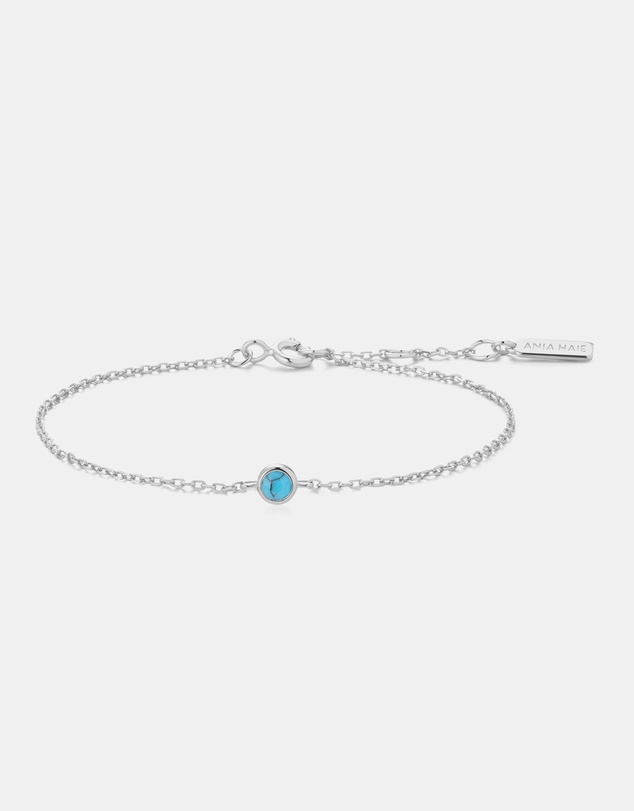 Ania Haie - Silver Bezel-Set Lab-Created Turquoise Solitaire Bracelet