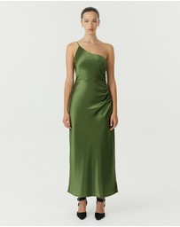 Third Form - Satin Gather One Shoulder Dress