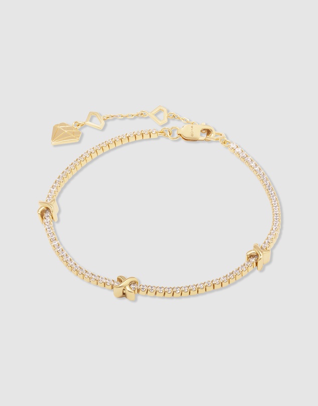 Wanderlust + Co - Pave 14K Gold Vermeil Petite Tennis Bracelet