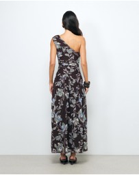 AERE - Hazel One Shoulder Mesh Dress