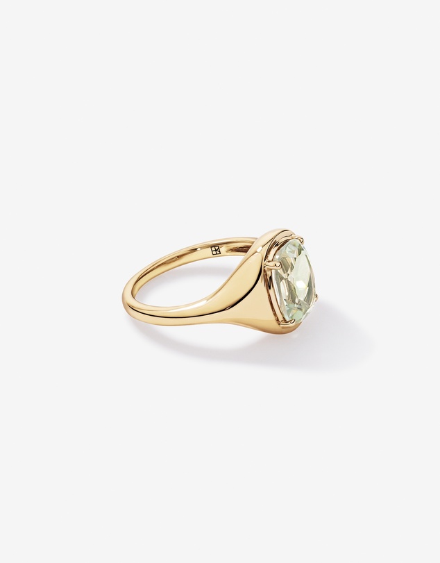 Michael Hill - Elongated Cushion Cut Green Amethyst Ring in 10kt Yellow Gold