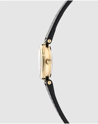 Ted Baker - Jolyye 24mm Gold-Tone Case with Black Dial and Leather Strap