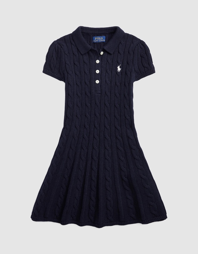 Polo Ralph Lauren - Cable-Knit Cotton Polo Sweater Dress - Kids - The Iconic Exclusive