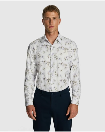 yd. - Derby Floral Bamboo Slim Shirt