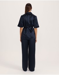 SABA - Sallee Satin Short Sleeve Belted Jacket