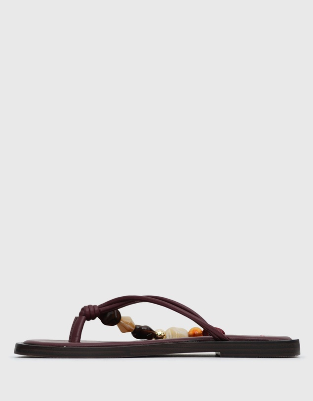 Betts - Saltwater Leather Multi Beaded Thong Sandals