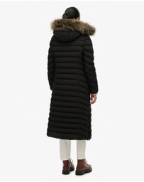 Superdry - Fuji Faux Fur Hooded Longline Slim Fit Jacket