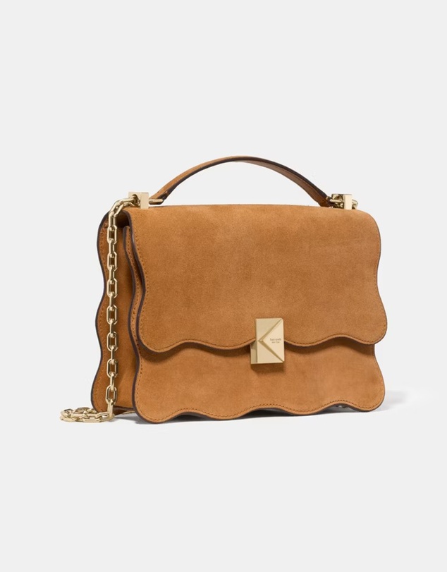 Kate Spade - Deco Wavy Suede Convertible Shoulder