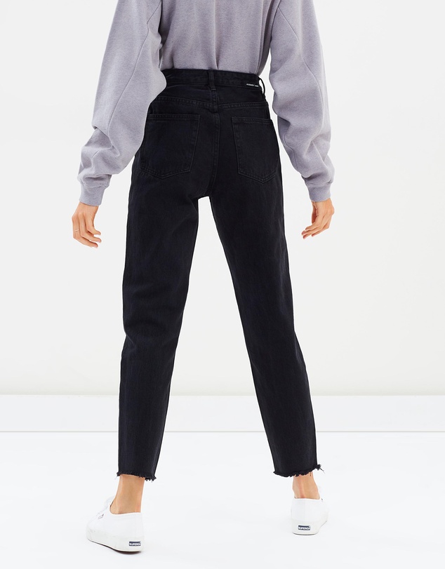 Assembly Label - High Waist Rigid Frayed Jeans