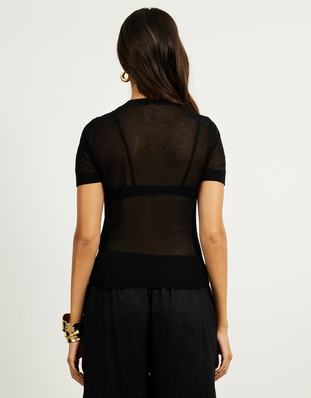 Minima Esenciales - Nixi Semi Sheer Knitted Top