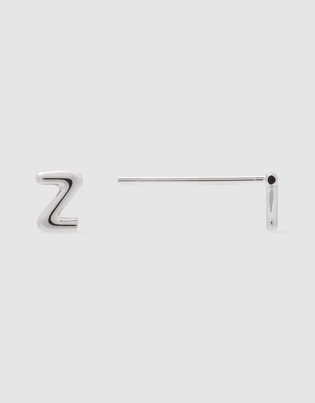 Wanderlust + Co - Alphabet Bubble Silver Stud Earrings - Letter Z