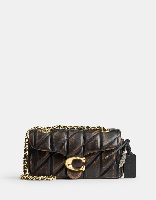 Coach - Loved Leather Quilted Tabby Shoulder Bag 20 With Chain