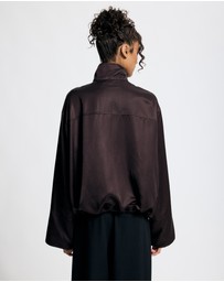 Lover - Sienna Satin Funnel Neck Bomber Jacket