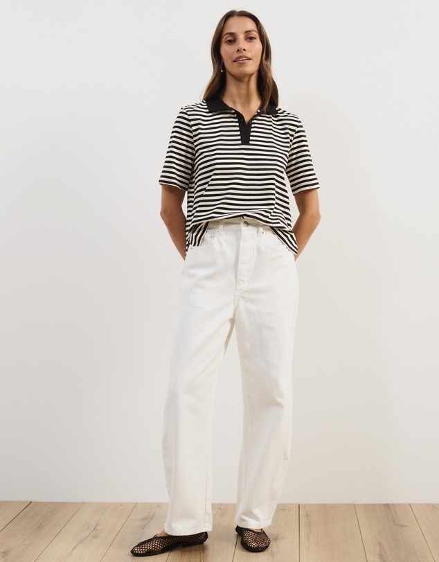 Atmos&Here - Lyra Short Sleeve Stripe Polo