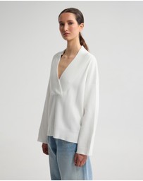 Oxford - Pia Cotton V-Neck Knit