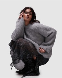 TOPSHOP - Knitted Chunky Crew Neck Cardigan